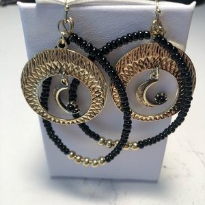 FREE PEOPLE Black and Gold Earrings